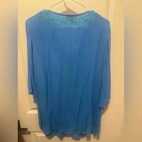 Lilly Pulitzer for Target Blue Embroidered Tunic Top Women's Size XXL - Picture 7 of 8